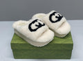 Gucci Interlocking G Shearling Slides